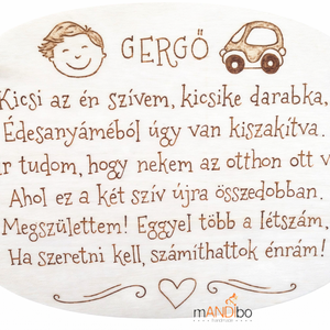 Gyerekszoba ajtajára készült pirogravírozott kép , Baba - mama, Babaszoba dekoráció, Babaszoba kép, Gravírozás, pirográfia, MESKA