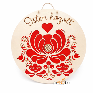 Isten hozott / Édes otthon pirogravírozott kerek kopogtató - falikép, Otthon & Életmód, Dekoráció, Kép & Falikép, Táblakép, Gravírozás, pirográfia, MESKA
