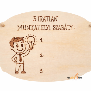 Vicces munkahelyi pirogravírozott képecske, Otthon & Életmód, Dekoráció, Kép & Falikép, Táblakép, Gravírozás, pirográfia, MESKA