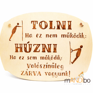 Vicces boltajtóra való pirogravírozott képecske, Otthon & Életmód, Dekoráció, Kép & Falikép, Táblakép, Famegmunkálás, Gravírozás, pirográfia, MESKA