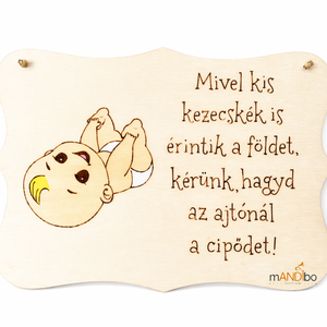 Kisgyerekes szülőknek - vicces pirogravírozott kép , Baba - mama, Babaszoba dekoráció, Babaszoba kép, Gravírozás, pirográfia, MESKA