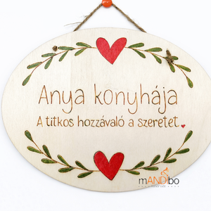 Anya / mama konyhája - személyreszabható pirogravírozott képecske - otthon & életmód - dekoráció - kép & falikép - táblakép - Meska.hu