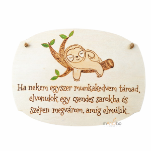 Munkahelyi vicces lajháros pirogravírozott képecske, Otthon & Életmód, Dekoráció, Kép & Falikép, Táblakép, Gravírozás, pirográfia, MESKA