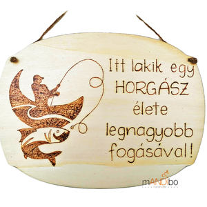 Vicces képecske horgászatkedvelőknek, Otthon & Életmód, Dekoráció, Kép & Falikép, Táblakép, Gravírozás, pirográfia, MESKA