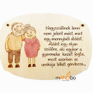 Nagyszülőknek készült pirogravírozott képecske, Otthon & Életmód, Dekoráció, Kép & Falikép, Táblakép, Gravírozás, pirográfia, MESKA