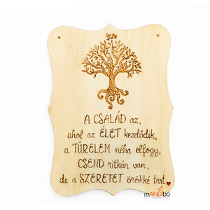 Család, ahol az élet kezdődik - pirogravírozott kép , Otthon & Életmód, Dekoráció, Kép & Falikép, Fából készült kép, Gravírozás, pirográfia, MESKA