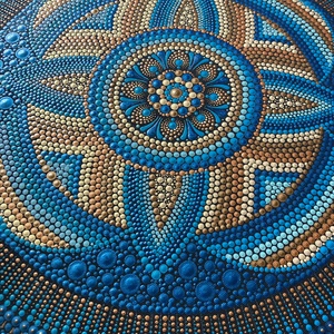 Bronz-kék pontozott mandala - otthon & életmód - dekoráció - spiritualitás - mandala - Meska.hu