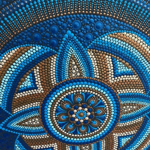 Bronz-kék pontozott mandala - otthon & életmód - dekoráció - spiritualitás - mandala - Meska.hu