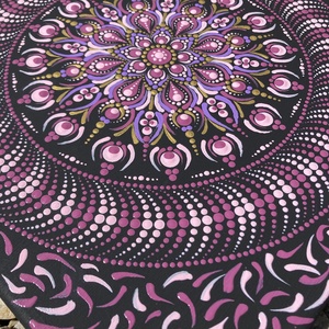 Lila-arany pontfestett mandala - otthon & életmód - dekoráció - spiritualitás - mandala - Meska.hu