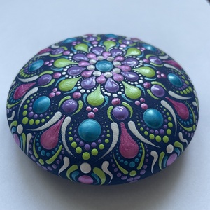 Színes pontozott mandalakő - otthon & életmód - dekoráció - spiritualitás - mandala - Meska.hu