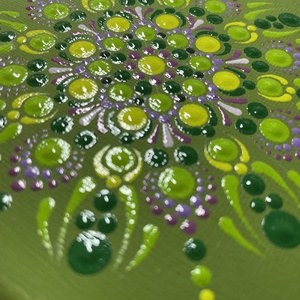 Zöld-lila pontozott mandala - otthon & életmód - dekoráció - spiritualitás - mandala - Meska.hu