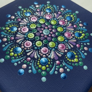 Kék pontozott mandala - otthon & életmód - dekoráció - spiritualitás - mandala - Meska.hu