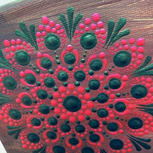 Türkiz-magenta pontozott mandala - otthon & életmód - dekoráció - spiritualitás - mandala - Meska.hu