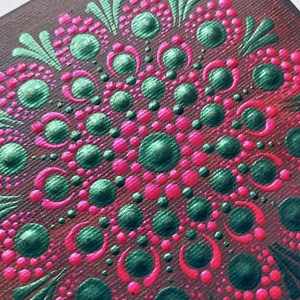 Türkiz-magenta pontozott mandala - otthon & életmód - dekoráció - spiritualitás - mandala - Meska.hu
