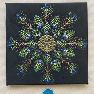 Páva mintás pontozott mandala - Meska.hu
