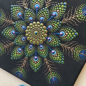 Páva mintás pontozott mandala - otthon & életmód - dekoráció - spiritualitás - mandala - Meska.hu