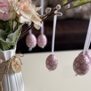 Húsvéti tojás - 6 db, tartóban, Ünnepi díszek, dekorációk, Húsvéti díszek és dekorációk, Húsvéti tojásfadíszek, Festészet, Festett tárgyak, MESKA