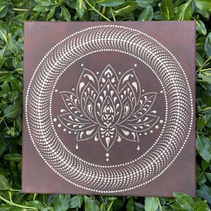 Arany-barna pontozott mandala, Otthon & Életmód, Dekoráció, Spiritualitás, Mandala, Festett tárgyak, MESKA