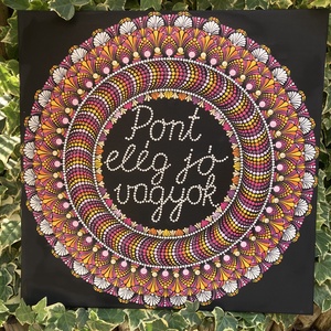 Színes pontfestett mandala vászonkép, Otthon & Életmód, Dekoráció, Spiritualitás, Mandala, Festett tárgyak, MESKA
