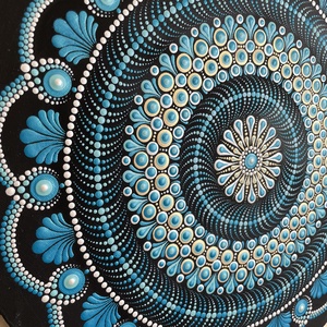 Kék-fehér-arany színű mandala - otthon & életmód - dekoráció - spiritualitás - mandala - Meska.hu