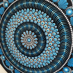 Kék-fehér-arany színű mandala - otthon & életmód - dekoráció - spiritualitás - mandala - Meska.hu
