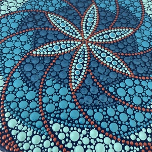Kék-narancsszín pontozott mandala - otthon & életmód - dekoráció - spiritualitás - mandala - Meska.hu