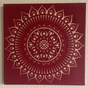 Arany-bordó pontozott mandala - otthon & életmód - dekoráció - spiritualitás - mandala - Meska.hu