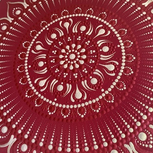 Arany-bordó pontozott mandala - otthon & életmód - dekoráció - spiritualitás - mandala - Meska.hu