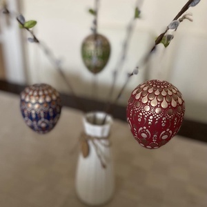 Húsvéti tojás (3 db nagyméretű tojás) - ünnepi díszek, dekorációk - húsvéti díszek és dekorációk - húsvéti tojásfadíszek - Meska.hu