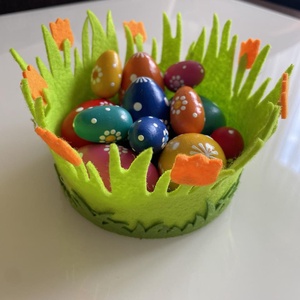 Kosárnyi színes húsvéti tojás - esküvő - dekoráció - asztaldísz - Meska.hu