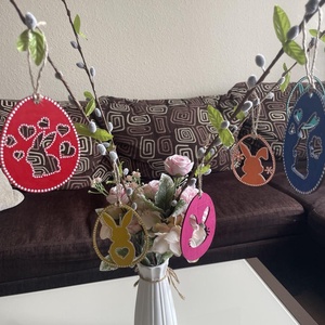 Húsvéti dísz (6 db) - ünnepi díszek, dekorációk - húsvéti díszek és dekorációk - húsvéti tojásfadíszek - Meska.hu