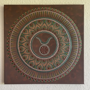 Bika mandala festmény, Otthon & Életmód, Dekoráció, Spiritualitás, Mandala, Festészet, MESKA
