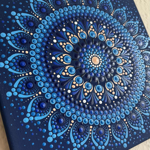 Kék színű pontozott mandala - otthon & életmód - dekoráció - spiritualitás - mandala - Meska.hu