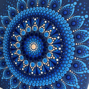 Kék színű pontozott mandala - otthon & életmód - dekoráció - spiritualitás - mandala - Meska.hu