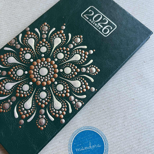 Mandalás zsebnaptár - zöld - otthon & életmód - papír, írószer - naptár & tervező - Meska.hu
