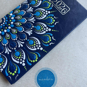 Mandalás zsebnaptár - kék - otthon & életmód - papír, írószer - naptár & tervező - Meska.hu
