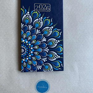 Mandalás zsebnaptár - kék - Meska.hu