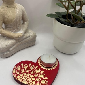 Szív alakú mécsestartó - otthon & életmód - gyertya, illat, aroma - mécses és mécsestartó - Meska.hu