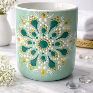  Türkiz pontozott mintás bögre - Meska.hu