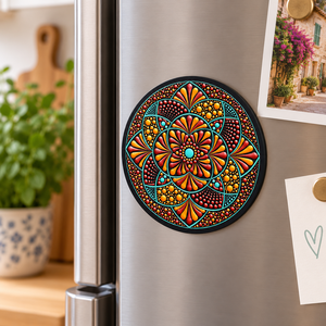 Hűtőmágnes mandala 15 cm, Otthon & Életmód, Konyhafelszerelés, tálalás, Konyhai dekoráció, Hűtőmágnes, Festett tárgyak, MESKA