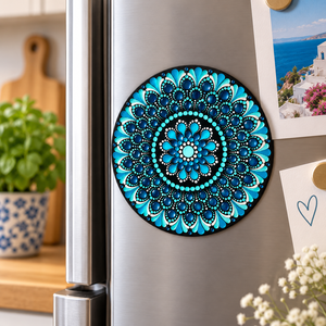 Hűtőmágnes mandala 15 cm, Otthon & Életmód, Konyhafelszerelés, tálalás, Konyhai dekoráció, Hűtőmágnes, Festett tárgyak, MESKA