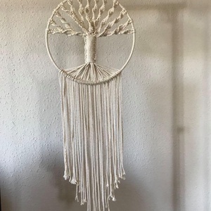 Makramé technikával készült életfa - Meska.hu