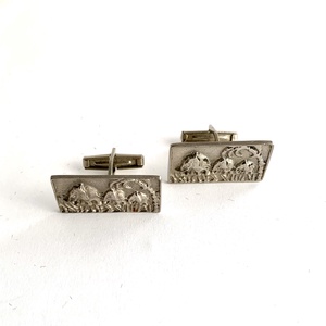 Afrika stílusú különleges egyedi retro fém mandzsettagomb a '60-as '70-es évekből, elegáns ajándéktárgy férfinek - ékszer - mandzsettagomb - Meska.hu