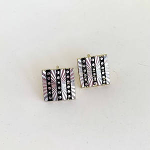 Régi fém mandzsettagomb a '60-as '70-es évekből, retro mandzsetta gomb, vintage mandzsetta, elegáns ajándék férfinak - ékszer - mandzsettagomb és nyakkendőtű - Meska.hu