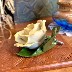 Antik Herendi rózsa, sárga porcelán tearózsa Herend, hibátlan! Asztaldísz romantikus tárgy virág - otthon & életmód - dekoráció - dísztárgy - Meska.hu