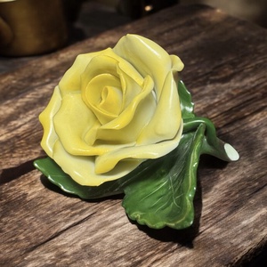 Antik Herendi rózsa, sárga porcelán tearózsa Herend, hibátlan! Asztaldísz romantikus tárgy virág - otthon & életmód - dekoráció - dísztárgy - Meska.hu