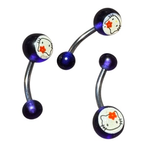 1 db Hello Kitty köldök piercing, Hello Kitty pirszing orvosi acélból haspircing, Ékszer, Lábdísz és Testékszer, Piercing, fejdísz, Ékszerkészítés, MESKA