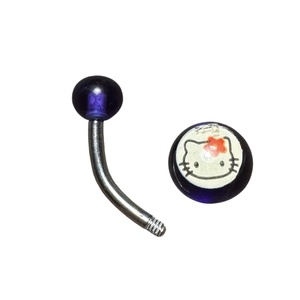 1 db Hello Kitty köldök piercing, Hello Kitty pirszing orvosi acélból haspircing - ékszer - lábdísz és testékszer - piercing, fejdísz - Meska.hu