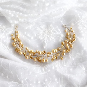 Régi Menyasszonyi tiara hajdísz koszorú - törtfehér színű régi fejék, fejdísz 25 cm, fejkoszorú, Esküvő, Hajdísz, Fejkoszorú, Ékszerkészítés, MESKA