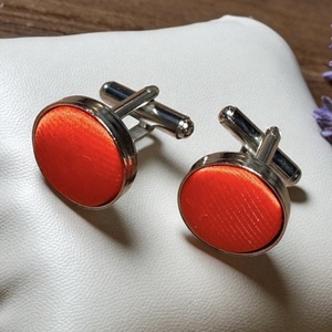 Elegáns selyemmel bevont vintage acél mandzsettagomb a '80-as évekből, mandzsetta, férfi ajándék mandzsetta gomb uraknak, Ékszer, Mandzsettagomb és Nyakkendőtű, Ékszerkészítés, MESKA